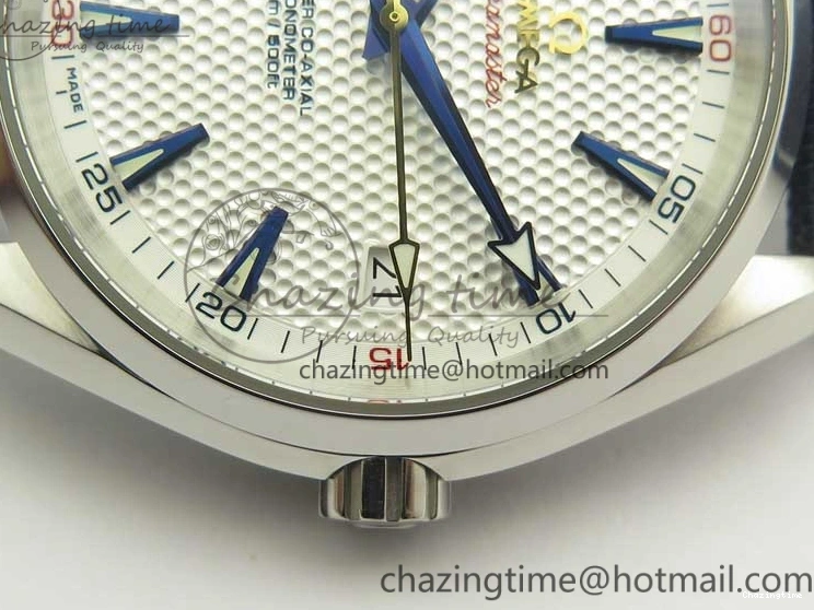 0220 EasyCare Aqua Terra Master Ryder Cup Edition VSF 1:1 Best Edition White Textured Dial on Blue Nylon Strap A8500 Super Clone 8016